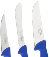 F. DICK ErgoGrip - Juego de cuchillos (6 piezas, 18, 23 cm, 15, 18 cm, 13 cm, HRC 56°), acero inoxidable, azul, 36,4 cm