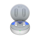 LG Electronics Auriculares Tone Free DT80Q, Bluetooth 5.2 con Sistema de Sonido Meridian y Función de Carga Rápida, Blanco