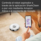 Shark PowerDetect Robot Aspirador, Vaciado automático, navegación 3D y LiDAR, Base antialérgenos, tecnología NeverStuck, para alfombras, Suelos y Pelo de Mascotas, WiFi/App, Blanco, AV2820VEEUWH