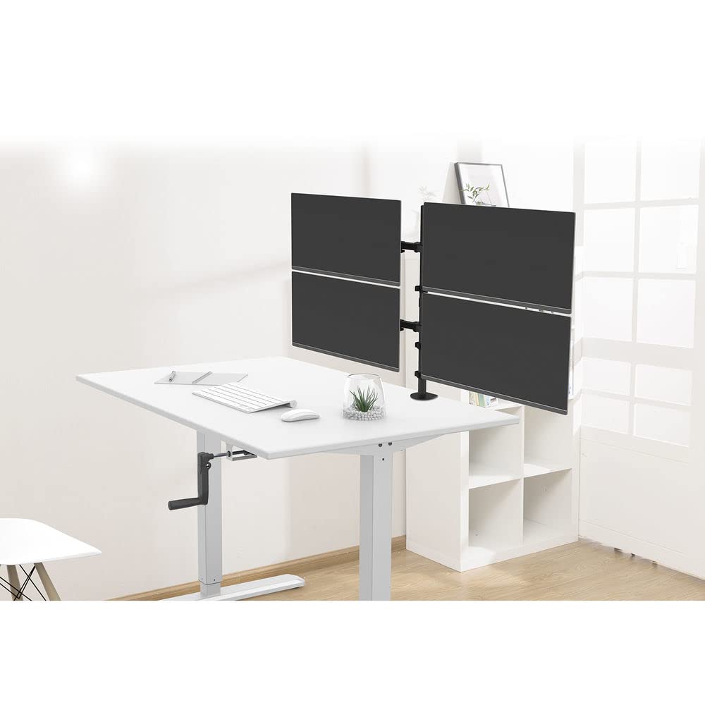 ACT Brazo de monitor 4 monitores para 32 pulgadas, VESA 75/100 mm, soporte de monitor cuádruple ajustable en altura para escritorio, inclinación de 180°, giro de 360°, rotación de 360°, peso máx. 8 kg