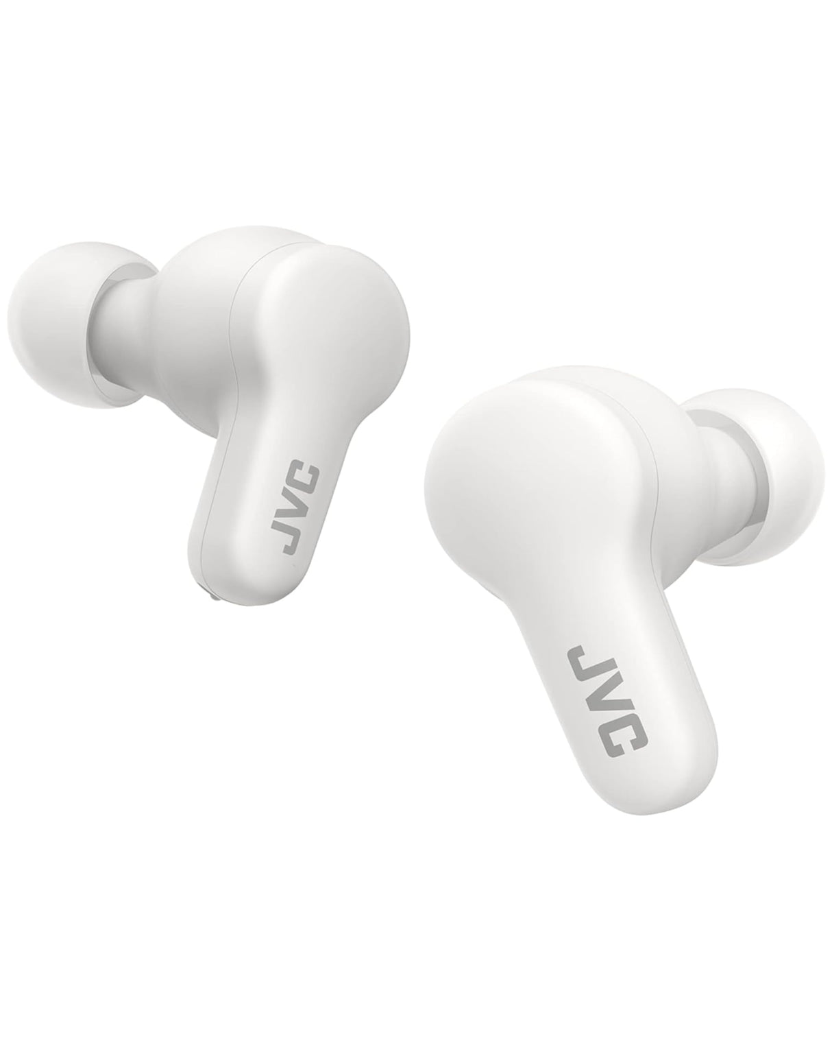 JVC Auriculares Inalámbricos Gumy con Bluetooth 5.3 - True Wireless, Recubrimiento Elástico, 24 Horas de Batería, 3 Modos de Sonido, Resistencia a Salpicaduras iPX4, HA-Z77T-W (Blanco)