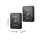 M-Vave WP9 - Sistema de monitorización intrauditivo inalámbrico, transmisor y Receptor de 2,4 GHz, diseño con Clip, Recargable por USB, Negro