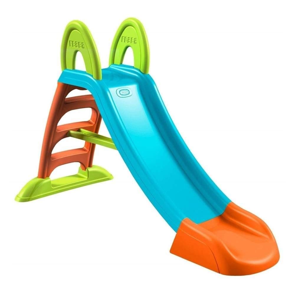 FEBER - Tobogán Slide 10 con Agua, con Hueco para la Poner la Manguera, escaleras Antideslizantes, Multicolor, de Gran Resistencia y fácil Montaje, para niños Entre 3 y 8 años, Famosa (800009592)