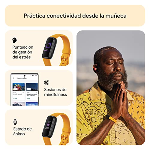 Google Pixel 8 Pro -Smartphone Android Libre con Lente teleobjetivo - Celeste, 128GB + Fitbit Inspire 3, la Pulsera de Salud y Actividad física con hasta 10 días de batería - Amarillo Ocre