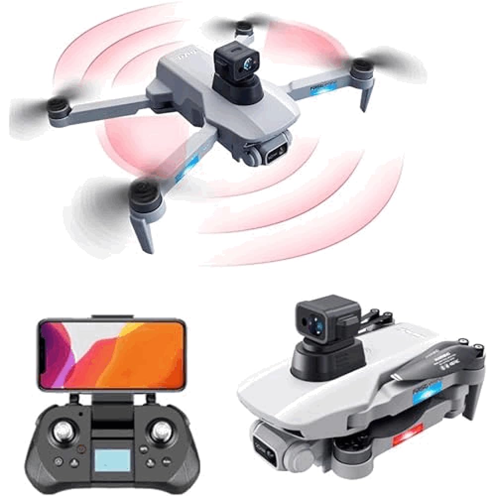 LUXWALLET Falcon X Dodge - 30KM/h Drone - WiFi GPS 1080P Full HD Drone – Laser Obstacle Avoidance - EIS Stabilisator - 2000 Meter Afstand + 2X Accu