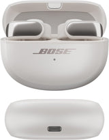 Bose Ultra Open Earbuds, Auriculares inalámbricos de botón de alta gama y fidelidad, Auriculares Bluetooth intraurales para running, Diseño de moda abierto, Hasta 48 h de autonomía, Blanco Ahumado