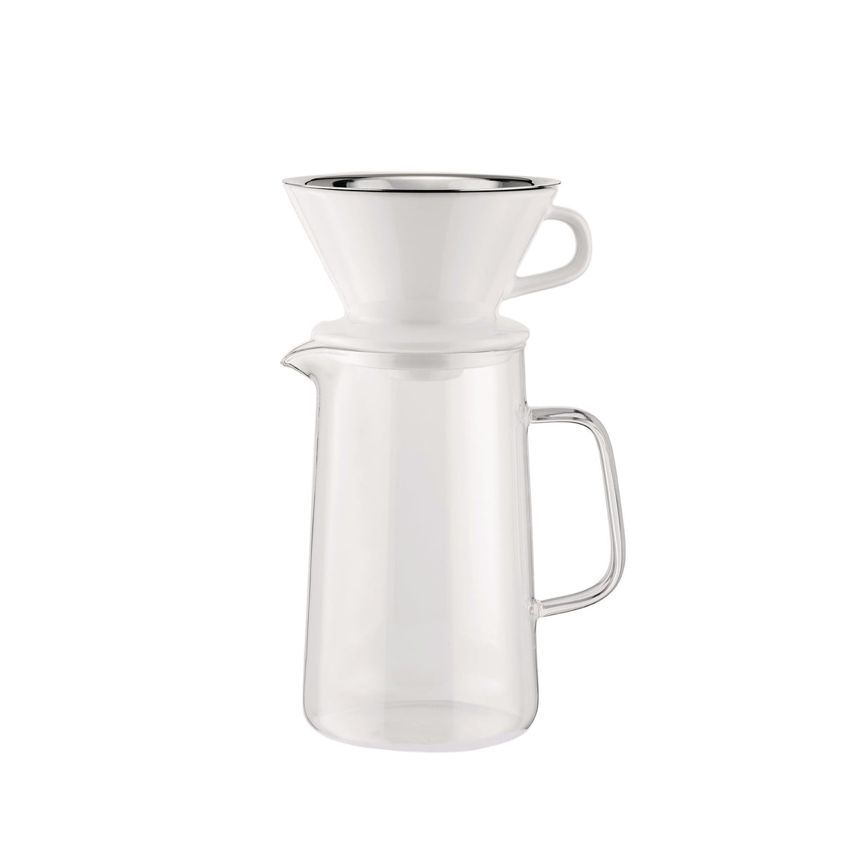 Alessi Slow Coffee KT01S1 - Set de Slow Coffee de Design, Compuesto por Jarra, Portafiltro y Filtro de Malla, en Acero Inoxidable 18/10