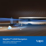 Tapo RV20 MAX White Robot Aspirador, Blanco, 4 en 1, 5300Pa, navegación LiDAR, Solo 83 mm de Altura para Limpiar Debajo de sofás, Compatible Alexa y Google, integración Total