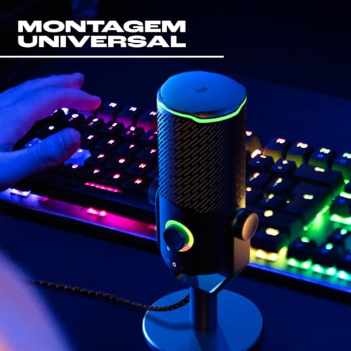 JBL Quantum Stream Studio, Micrófono USB cuádruple para streaming, grabación y gaming, con cuatro patrones de captación de voz y medidor de VU RGB, compatible con JBL QuantumENGINE