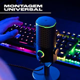 JBL Quantum Stream Studio, Micrófono USB cuádruple para streaming, grabación y gaming, con cuatro patrones de captación de voz y medidor de VU RGB, compatible con JBL QuantumENGINE