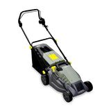 Cortacésped eléctrico de inducción – Cortacésped Ajustable, 5 Alturas de Corte, diámetro de Corte 380 mm, Velocidad 3000 RPM, 1600 W, 230 V, con Cesta de Recogida 50 l, 143 x 105 x 55 cm