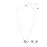 Swarovski Conjunto Lifelong Bow, Lazo, Azul, Baño de rodio