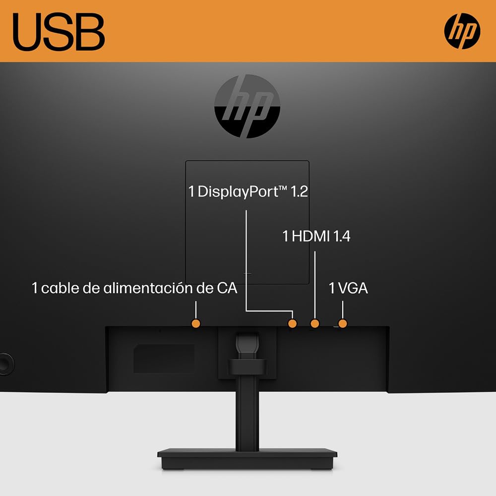 HP V27i G5 Monitor de 27" FHD 16:9, Antirreflejo, Panel IPS 75Hz, Tiempo de Respuesta 5 ms, Inclinable, VESA 10x10 cm, AMD FreeSync, 250 Nits, Low Blue Light, Negro