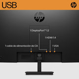 HP V27i G5 Monitor de 27" FHD 16:9, Antirreflejo, Panel IPS 75Hz, Tiempo de Respuesta 5 ms, Inclinable, VESA 10x10 cm, AMD FreeSync, 250 Nits, Low Blue Light, Negro