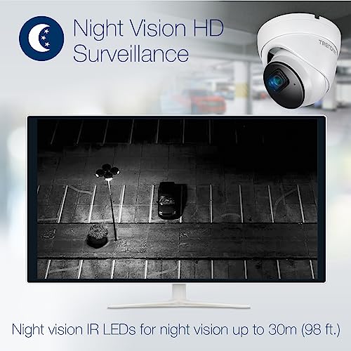 TRENDnet, TV-IP1515PI, Cámara de Red de torreta Fija IR H.265 PoE de 5 MP para Interiores/Exteriores, Carcasa con clasificación IP66, visión Nocturna IR de hasta 30 m (98 pies)
