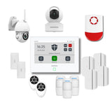 Daewoo AM371 - Kit de Alarma (WiFi y gsm, 7 Pulgadas, 12 Accesorios, Sirena Exterior, 2 cámaras giratorias Full HD