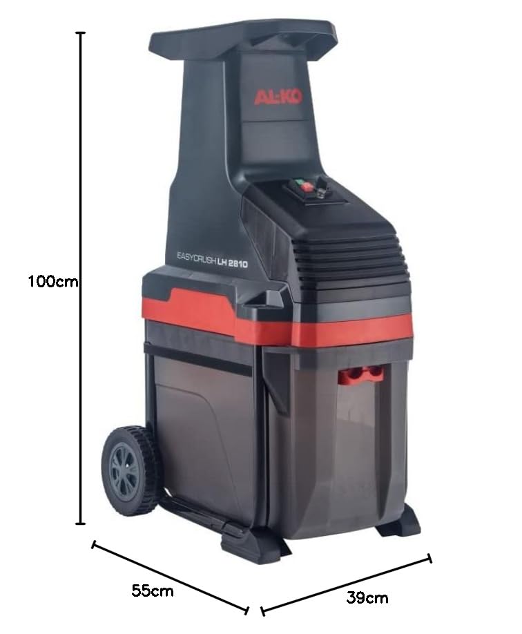 AL-KO Trituradora Easy Crush LH 2810, potencia del motor de 2800 W, máx. 42 mm de grosor de rama, caja de recogida de 48 litros, trituradora silenciosa, embudo grande