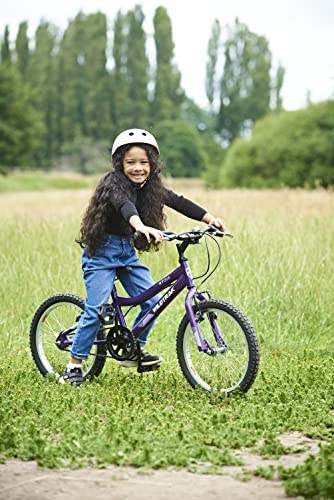 Wildtrak - Bicicleta 18 pulgadas para niños 6-8 años con frenos ajustables - Morada