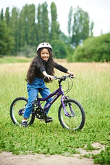 Wildtrak - Bicicleta 18 pulgadas para niños 6-8 años con frenos ajustables - Morada