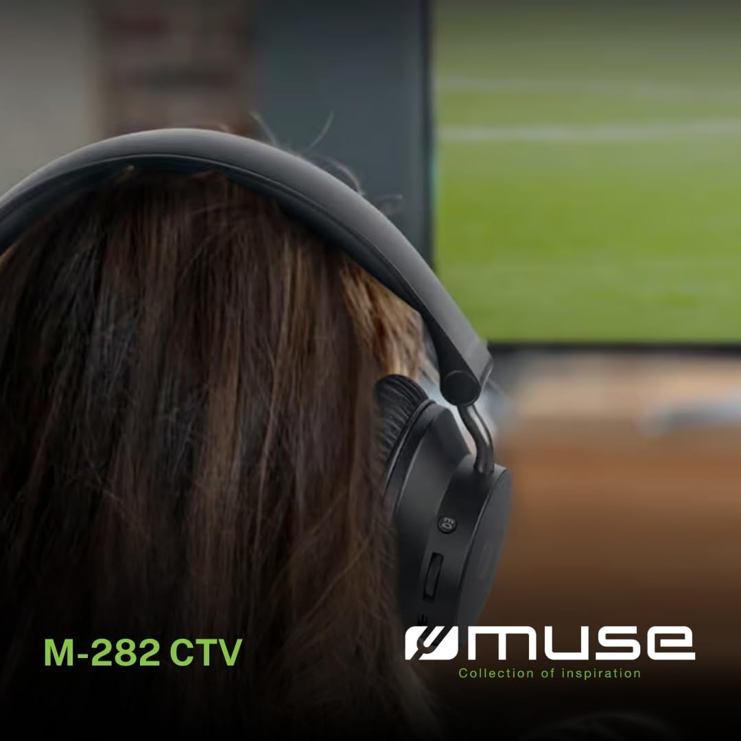 M-282 CTV - Auriculares de TV con transmisor y estación de Carga | Comodidad de Sonido inalámbrica con 20 h de autonomía, Ecualizador y Entrada óptica