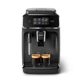 Philips Serie 2200 Cafetera Espresso Totalmente Automática - 2 Cafés, Pantalla Táctil, Espumador de Leche Clásico, Molinillo de Cerámica, Negro Mate (EP2220/10)