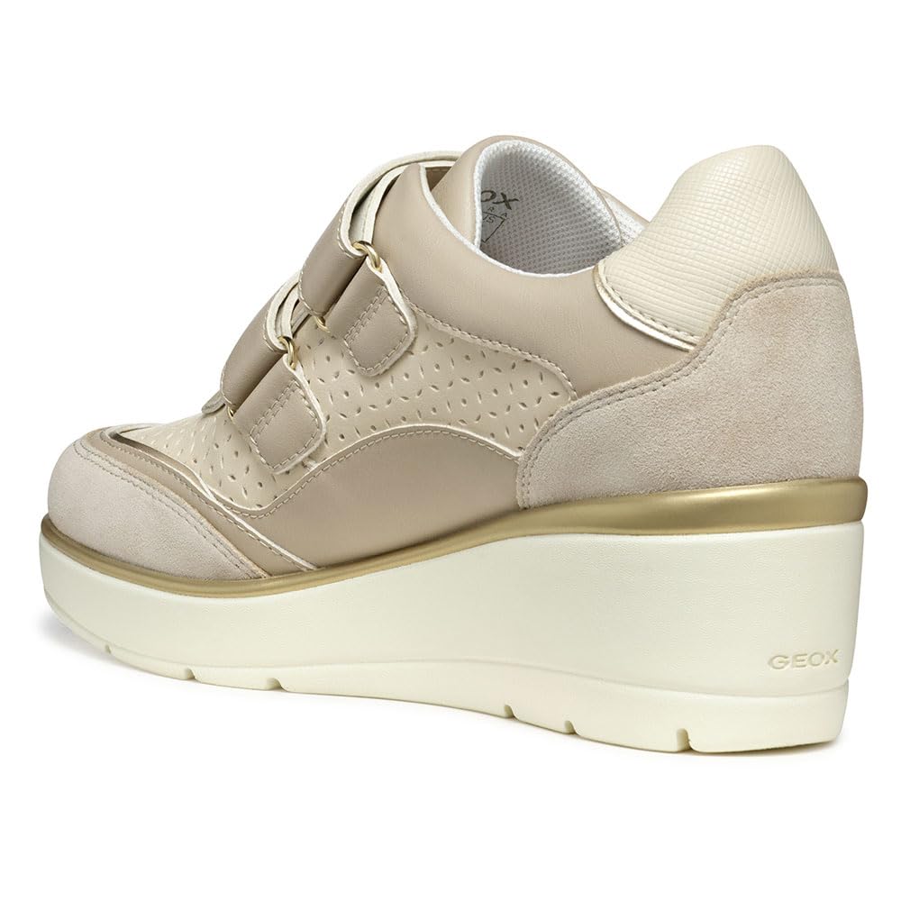 Geox D ILDE A, Zapatillas Mujer, Papyrus/Lt Taupe, 41 EU