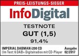 Imperial DABMAN i200 CD Digital 20W Negro, Blanco - Radio CD (Digital, DAB+,FM,UKW, Jugador, CD, 20 W, 7,62 cm (3"))