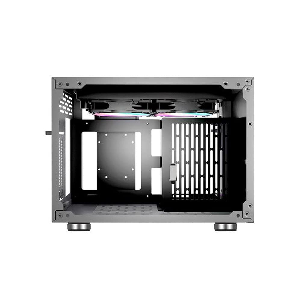 Noua Parvus Q2 Silver Case Mini ITX para PC Office Mini Tower 0.5MM SPCC 4*USB3.0/2.0 Paneles Laterales de Vidrio Templado (AxPxL: 264x349x185 mm)