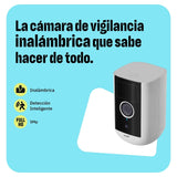OMAJIN by Netatmo, Cámara Seguridad Interior Exterior 2K inalámbrica, Visión 140°, IP65 Waterproof, 64 SD/Cloud, Detección Humana/Movimiento, batería 9600mAh, Audio bidireccional, OWC-01