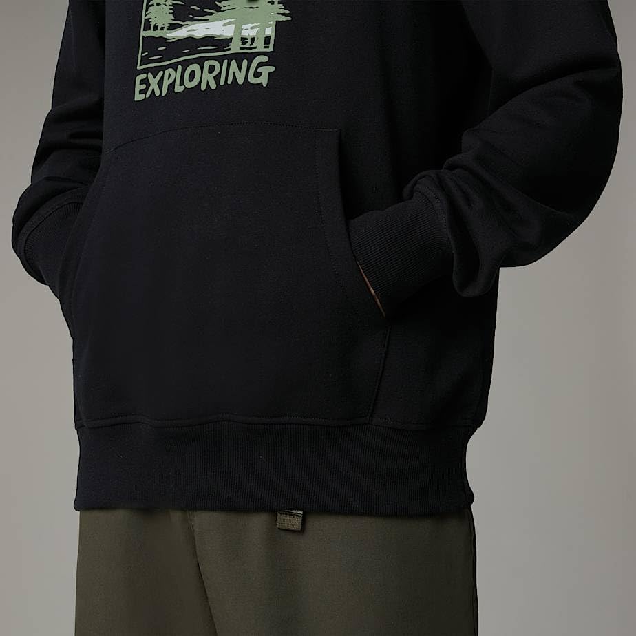 THE NORTH FACE NF0A8C20JK3 M Outdoor Graphic Hoodie Sweatshirt Hombre TNF Black Tamaño L