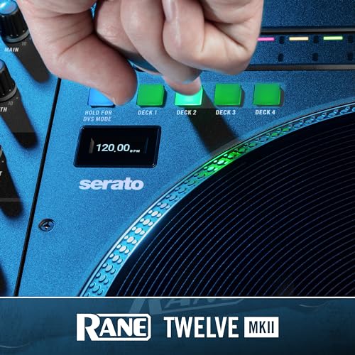 RANE Twelve MKII - Controlador DJ Midi Motorizado, Giradiscos de 12’’ Estilo Vinilo con Control DVS y USB Midi para Traktor, Virtual DJ & Serato DJ