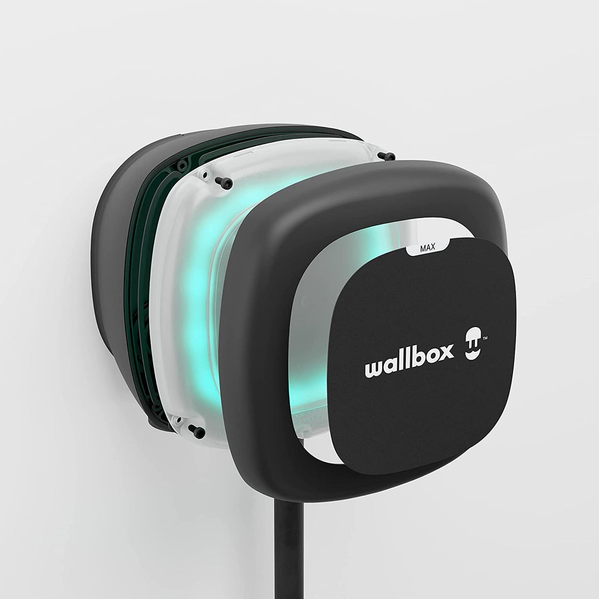 Wallbox Pulsar MAX, Cargador para Vehículo Eléctrico (7.4kW, Tipo 1, Wi-Fi, Bluetooth, OCPP, Interior/Exterior, 5m, Diseño facíl de Instalar), Negro