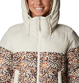 Columbia Pike Lake 2 Hooded Insulated Jacket, Chaqueta Acolchada Con Capucha para Mujer, Chalk/Warm Copper Terrain Print, Talla L