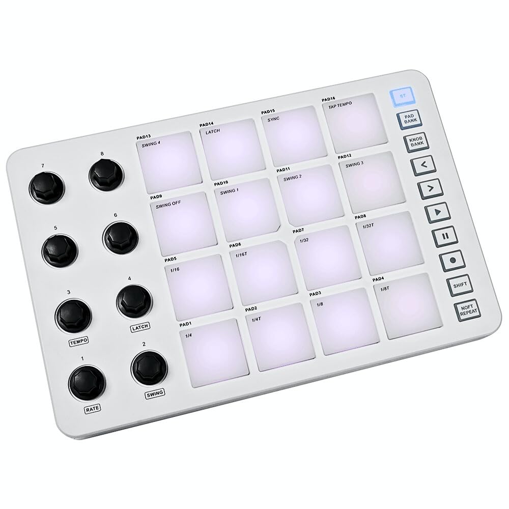 M-Vave PAD - Controlador midi con USB-C, funcionalidad inalámbrica, pads táctiles RGB
