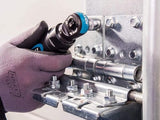 Hazet mini destornillador de carraca 9020P-2, diseño corto, 250 rpm, baja vibración, accionamiento cuadrado de 6,3 mm (1/4 pulgada), para reapriete manual con pares 60 Nm