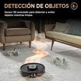 Shark PowerDetect Robot Aspirador y mopa 2 en 1, Base NeverTouch Pro con Limpieza, Carga y Vaciado automáticos, 60 días, navegación 3D y LiDAR, NeverStuck, WiFi/App, Negro, RV2800ZEEU