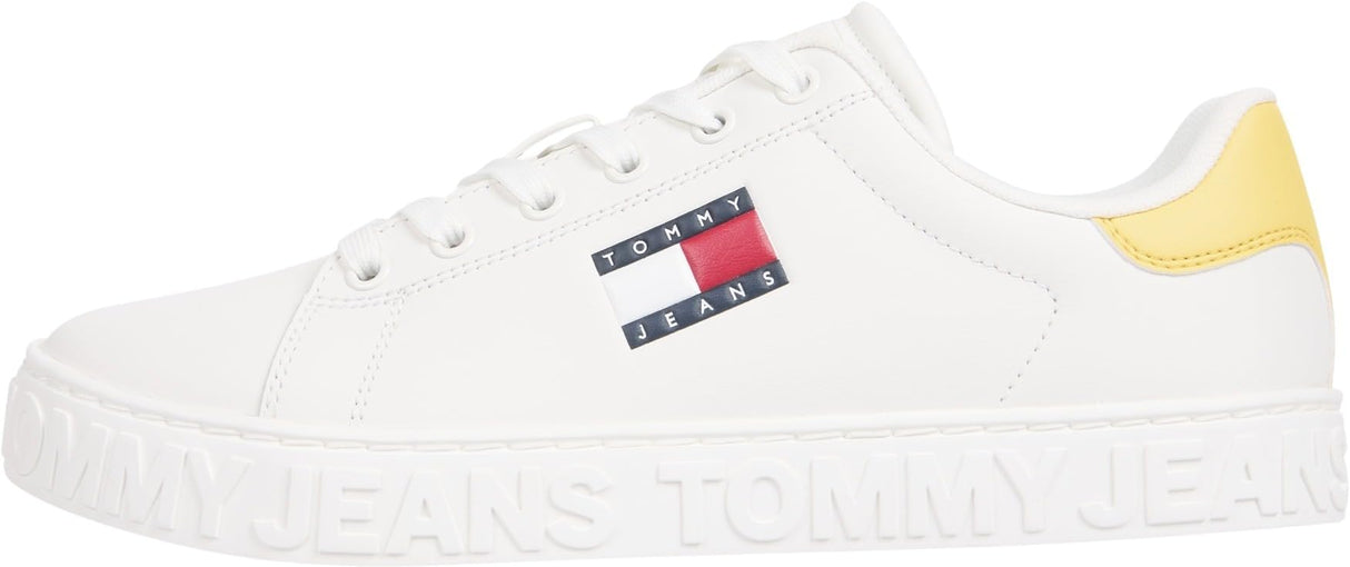 Tommy Jeans Tjw Logo Outsole Sneaker ESS En0En02703, Parte Superior Baja Mujer, Yellow (Yellow Dahlia), 37 EU