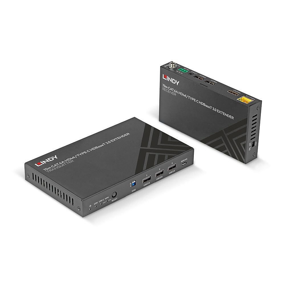 Extensor KVM HDMI 4K60 Cat.6A y Tipo C HDBaseT 3.0 de 70 m