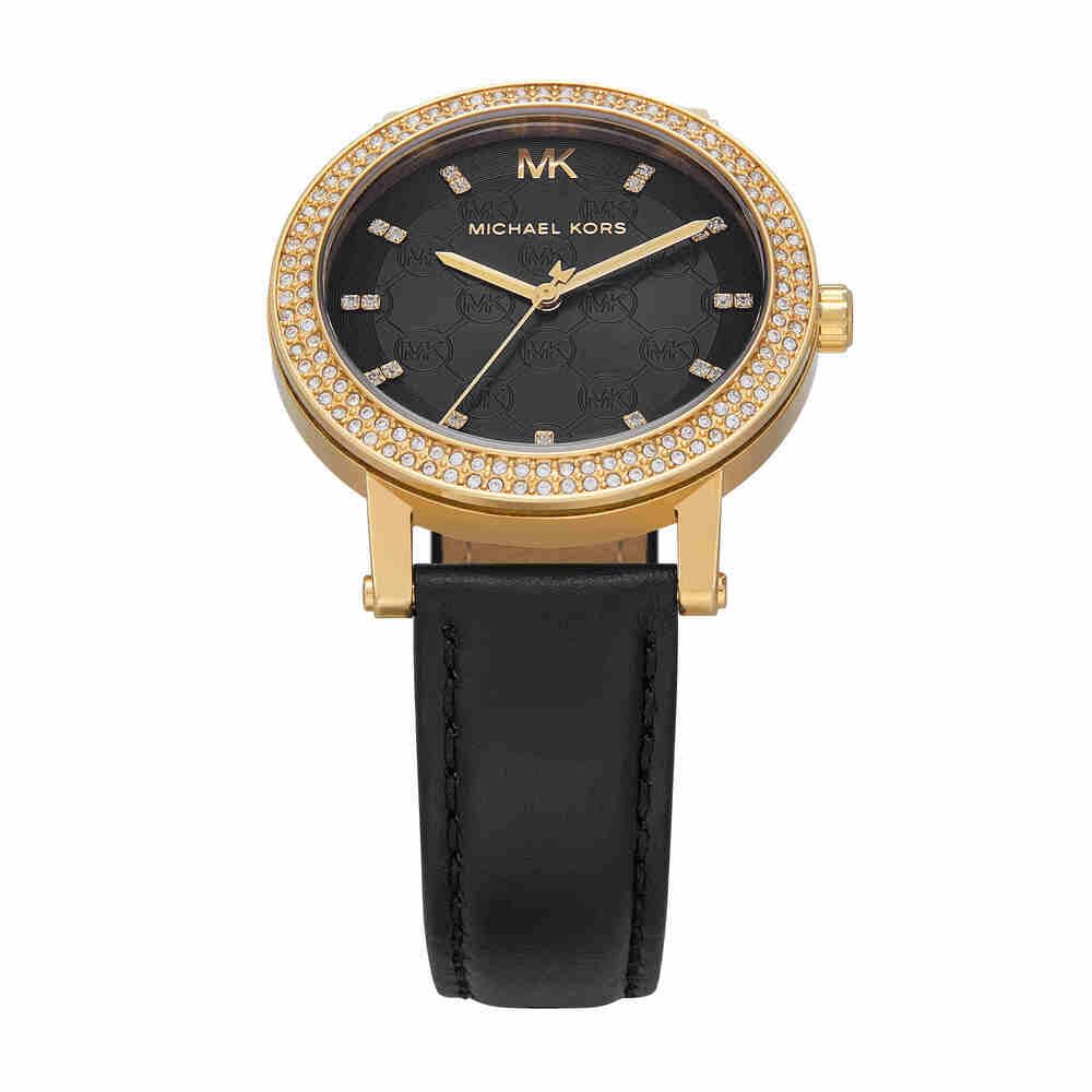 Michael Kors Corey Reloj Mujer, Movimiento de Cuarzo Tres Agujas con Correa de Acero Inoxidable o Cuero
