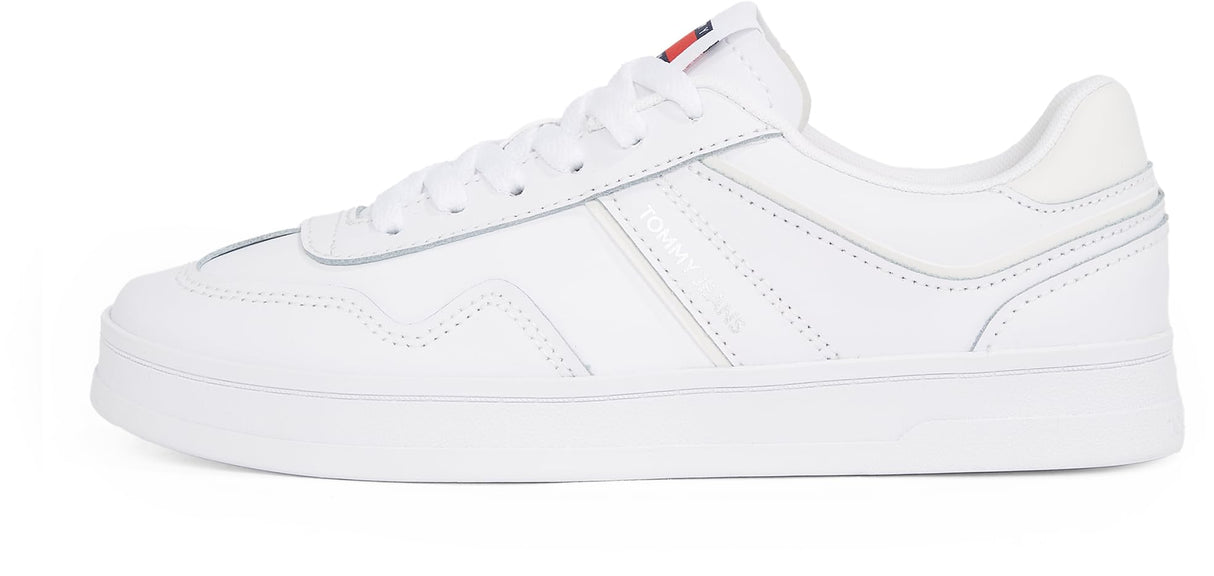 Tommy Jeans Low Profile Sneaker Mujer Greenwich Leather Elegante, Blanco (White), 37