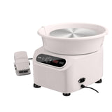 VEVOR Torno de Alfarería Eléctrico 250 mm 350 W con Pedal Pantalla Táctil LCD Mini Torno de Alfarería con 4 Patas de Soporte Rango de Velocidad de 50-300 rpm para Manualidades de Cerámica DIY, Blanco