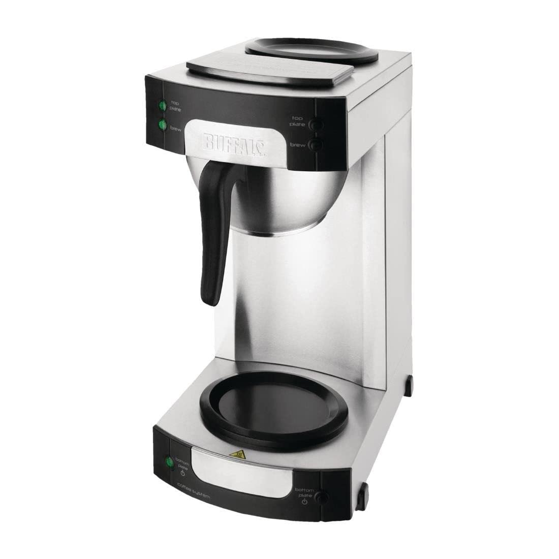Buffalo CW305 - Cafetera con filtro, acero inoxidable/negro, capacidad de 1,7 L, 435 mm de altura, 205 mm de ancho, 205 mm de longitud