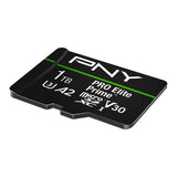 PNY Tarjeta microSDXC 1TB Pro Elite Prime Class 10 U3 V30 A2 + Adaptador SD - hasta 200MB/s, Class 10, U3, V30, A2, 4K UHD, Full HD, UHS-I