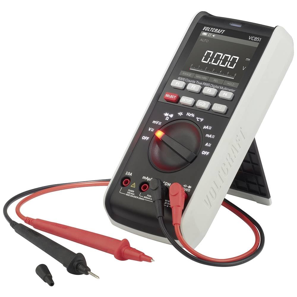 VOLTCRAFT VC851 - Multímetro digital de mano CAT III 1000 V, CAT IV 600 V, indicador (cuentas): 6000