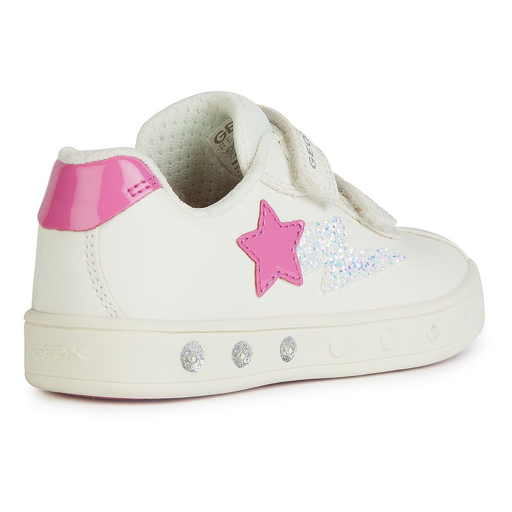 Geox J Skylin Girl A, Zapatillas, Color Blanco Fucsia, 30 EU