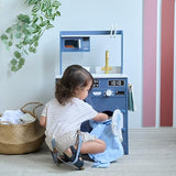 Teamson Kids Cocina de Madera Azul para niños con Lavadora, Mini huerto, Horno, Fregadero y 9 Accesorios para Juego simbólico Creativo