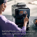 SIEMENS, cafetera superautomática, EQ900, Modo Barista, 2 molinillos cerámicos, Display Touch&Slide de 6,8", conectividad Home Connect, acero inoxidable, TQ903R03