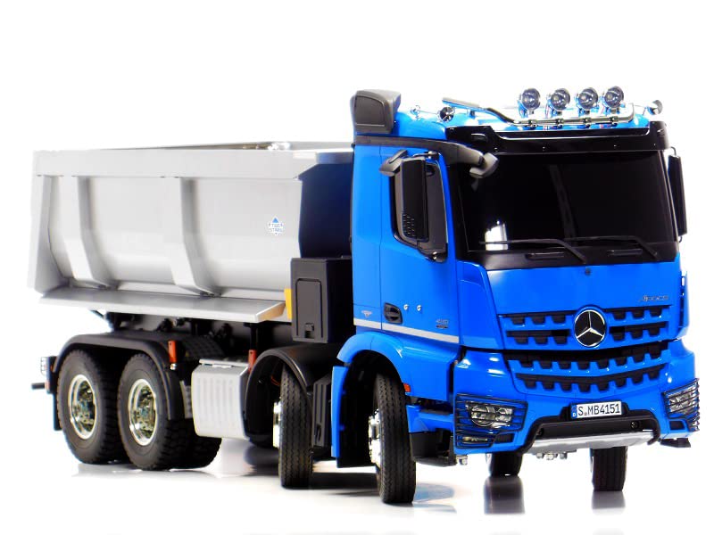 Tamiya-56366 Hoja Mercedes-Benz TAMIYA 56366 1:14 MB Arocs 4151 Tipper 8x4-kit para Montar, RC, Control Remoto, camión, Juguete de construcción, modelismo, Tinkering, Color Azul