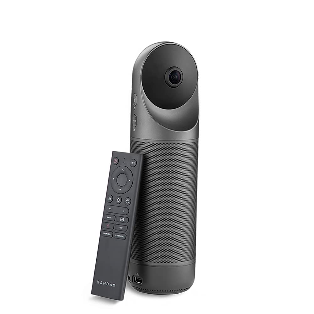 Kandao Cámara de Sala de conferencias Meeting Pro Videoconferencia Full HD 1080p, cámara de Video 360, micrófonos direccionales, Altavoz de Alta fidelidad, más Zoom óptico, Uso portátil y Transporte