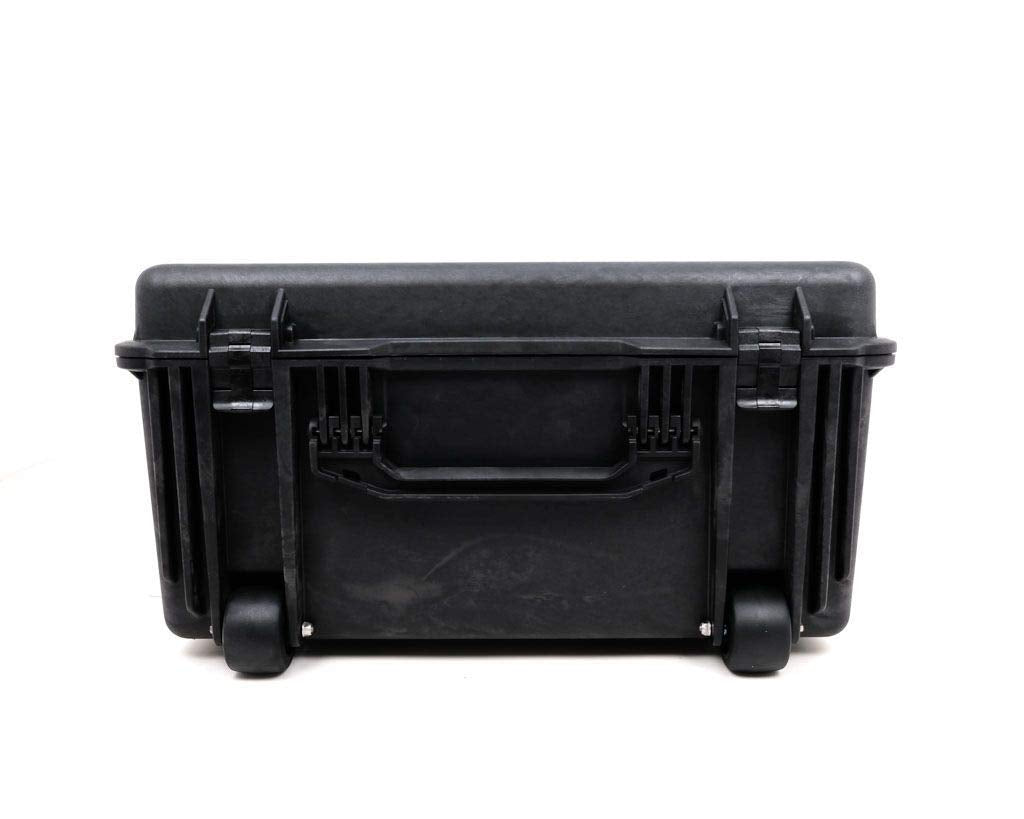 PELI 1730 contenedor de transporte grande con ruedas de alta resistencia y a prueba de golpes, IP67 estanco e impermeable al polvo, 167L de capacidad, fabricado en EE.UU., sin espuma, color negro